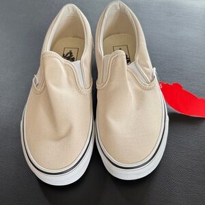 Vans Beige Slip-On Sneakers